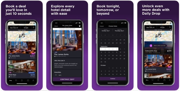 Hotel Tonight Mobile App, Holiday Travel Apps