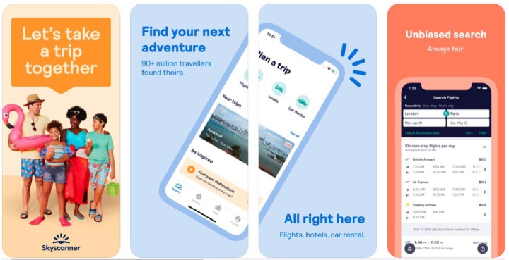 Skyscanner Mobile App, Holiday Travel Apps