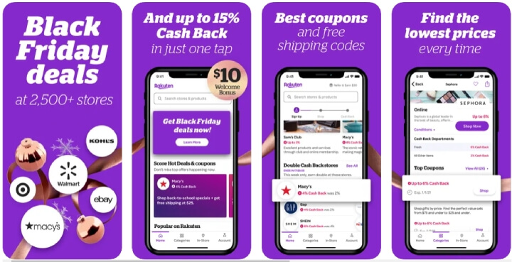 Rakuten app, Black Friday Apps